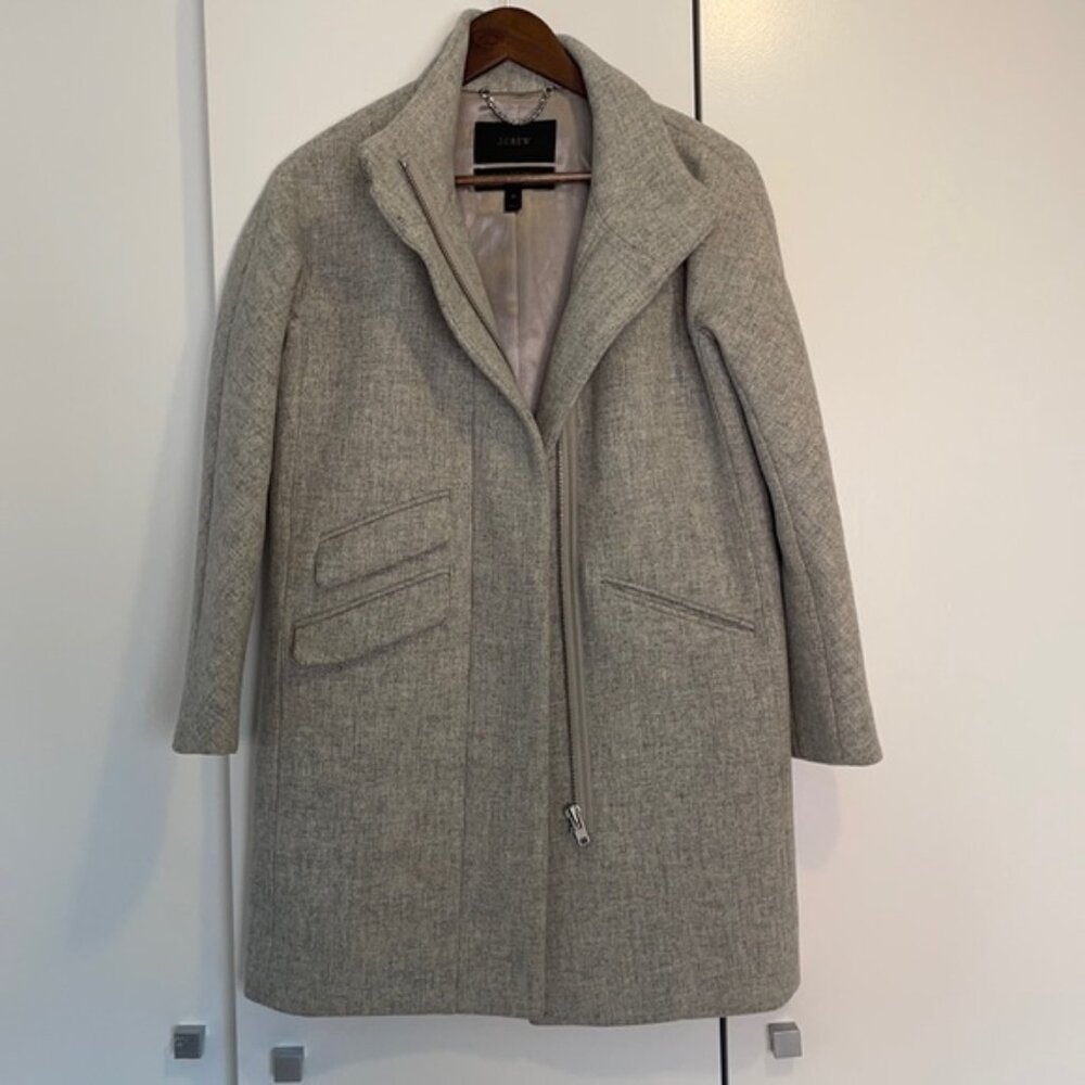 J Crew Cocoon Coat in Heather Dusk Grey